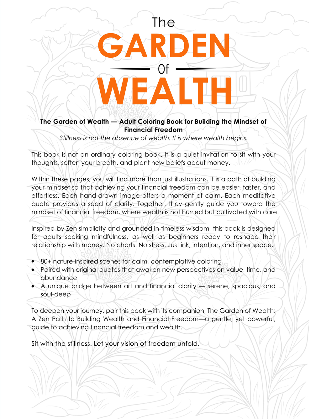 The Garden of Wealth - Adult Coloring Book for Building the Mindset of Financial Freedom
