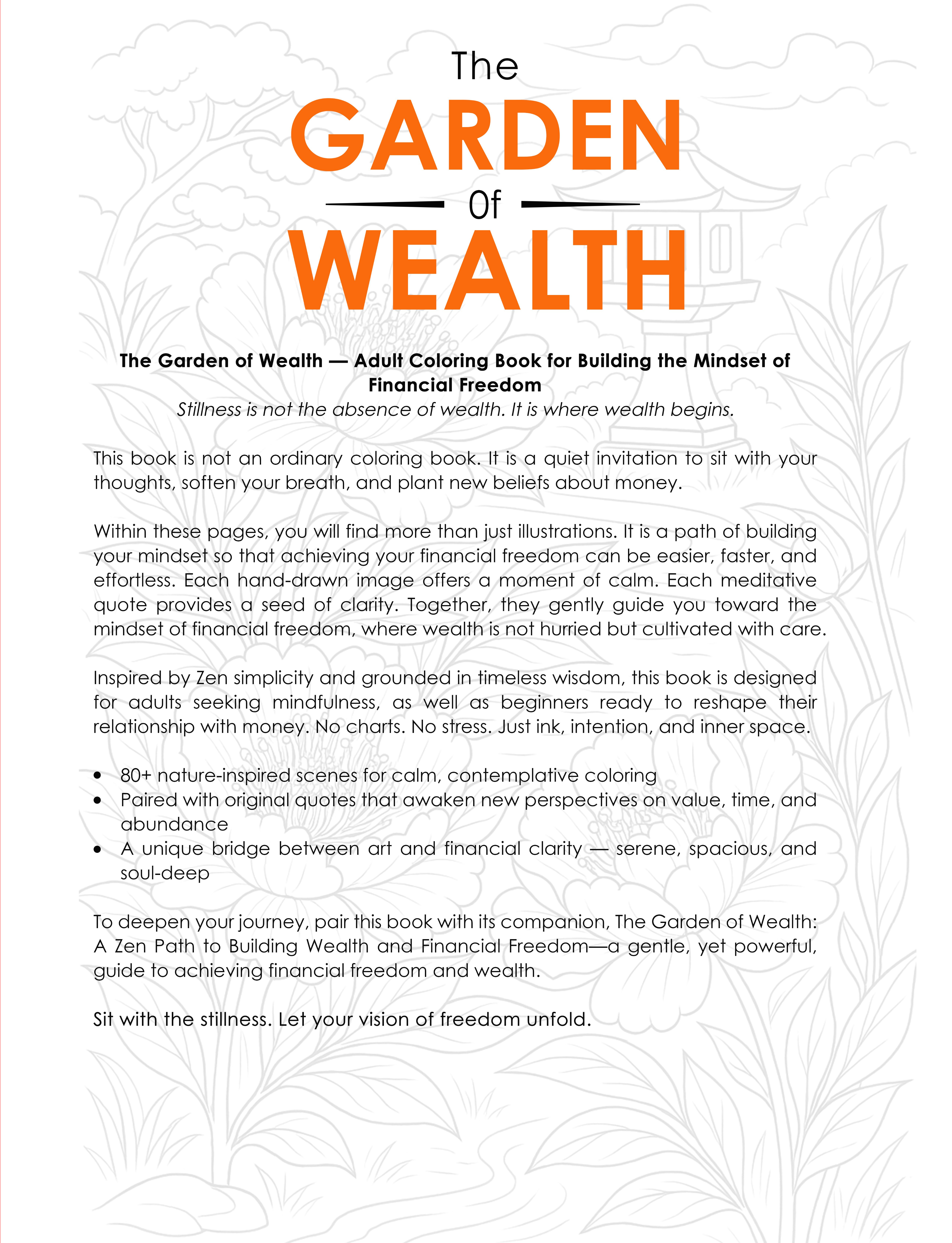The Garden of Wealth - Adult Coloring Book for Building the Mindset of Financial Freedom